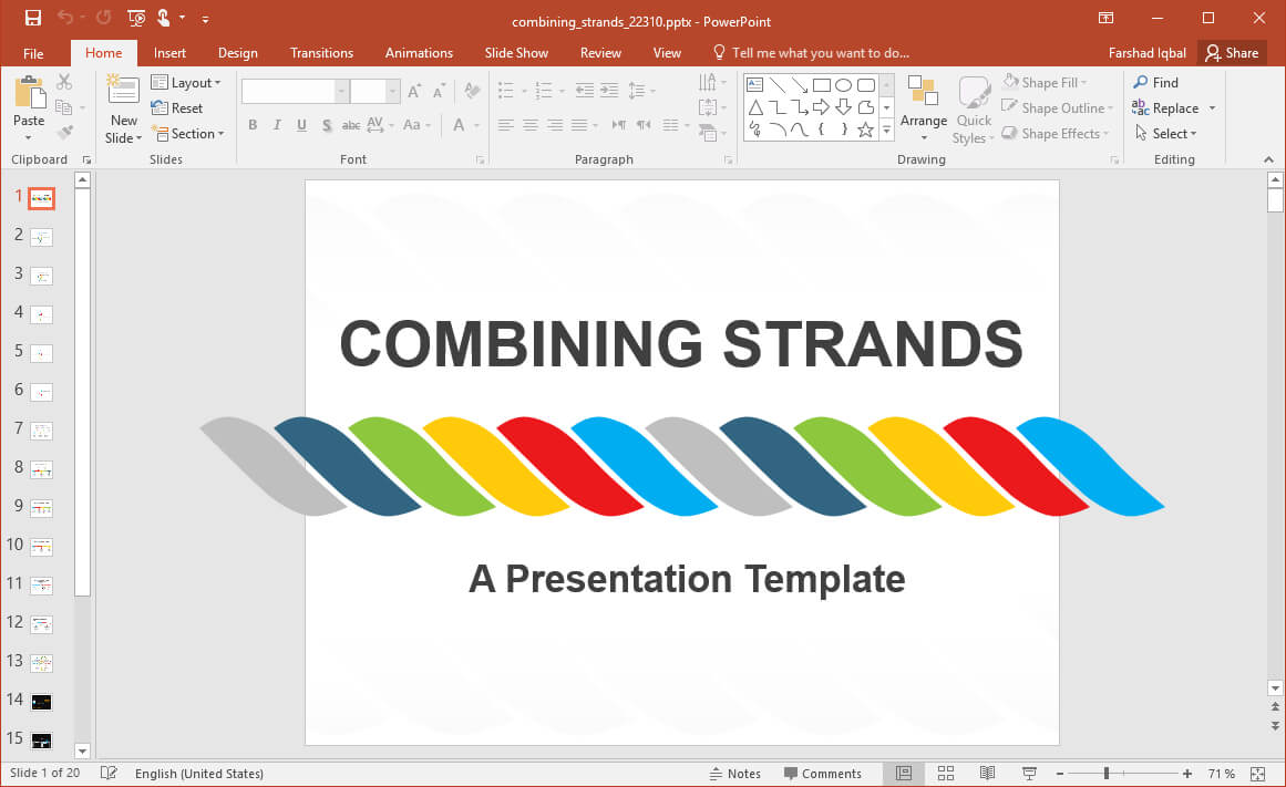 Animated Combining Strands Powerpoint Template For Replace Powerpoint Template