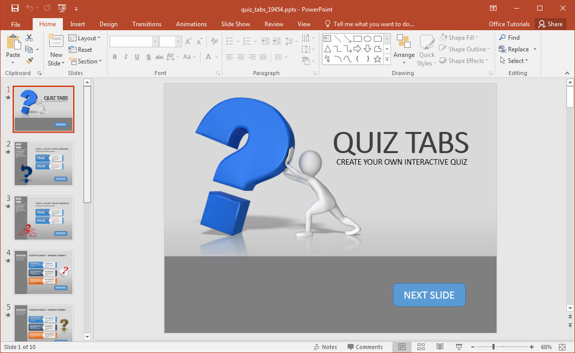 Animated Powerpoint Quiz Template For Conducting Quizzes Intended For How To Create A Template In Powerpoint