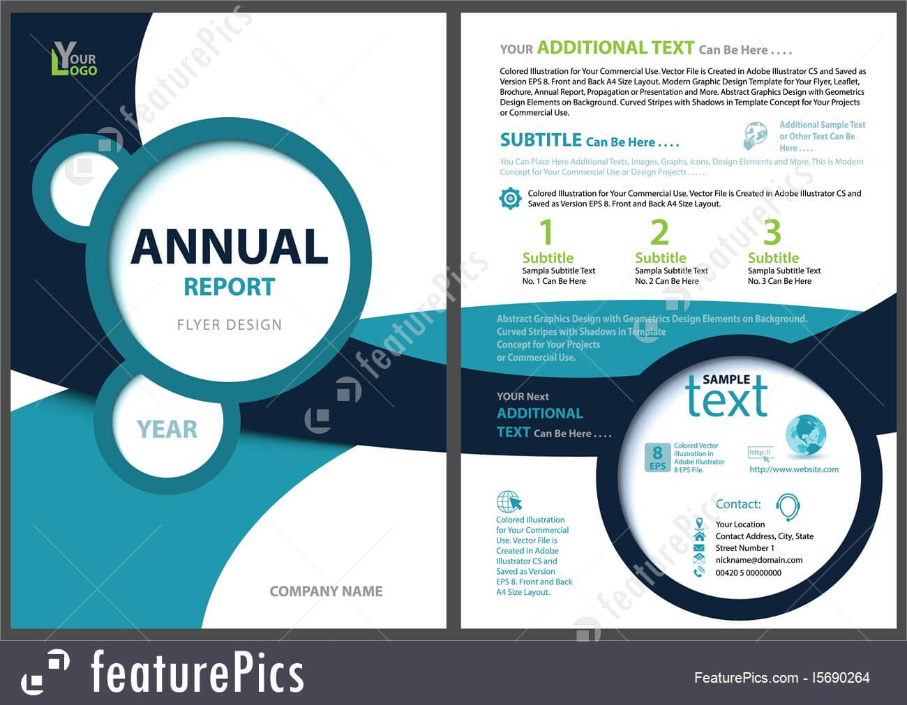 Annual Report Template Illustration With Illustrator Report Templates