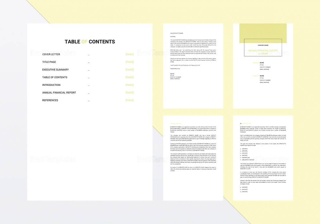 Annual Report Template In Word Google Docs Apple Pages Inside Annual Report Word Template