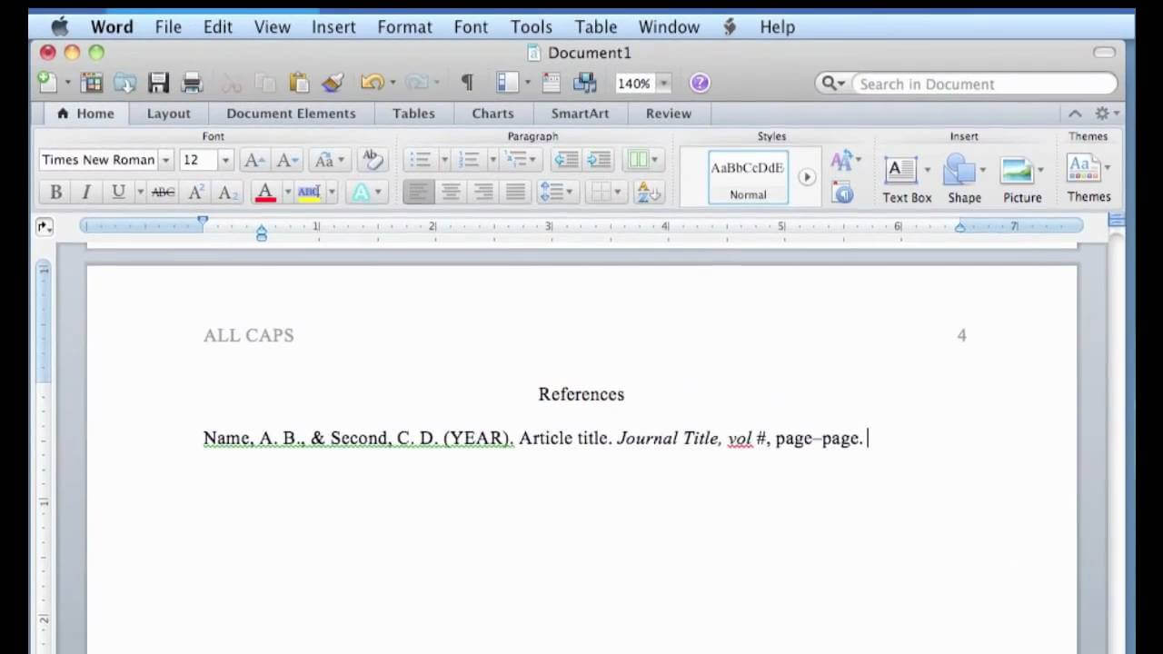 Apa Format In Word For Mac Regarding Apa Template For Word 2010