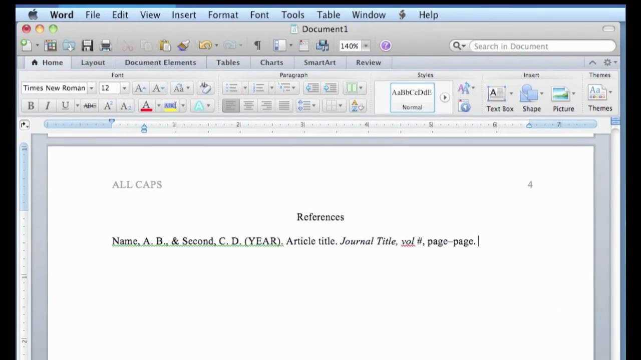 Apa Format In Word For Mac Regarding Apa Template For Word 2010