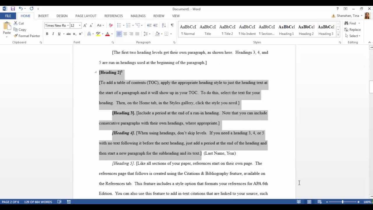 Apa Template In Microsoft Word 2016 Pertaining To Where Are Templates In Word