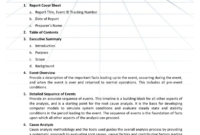 Appendix B - Event Analysis Report Template for Reliability Report Template