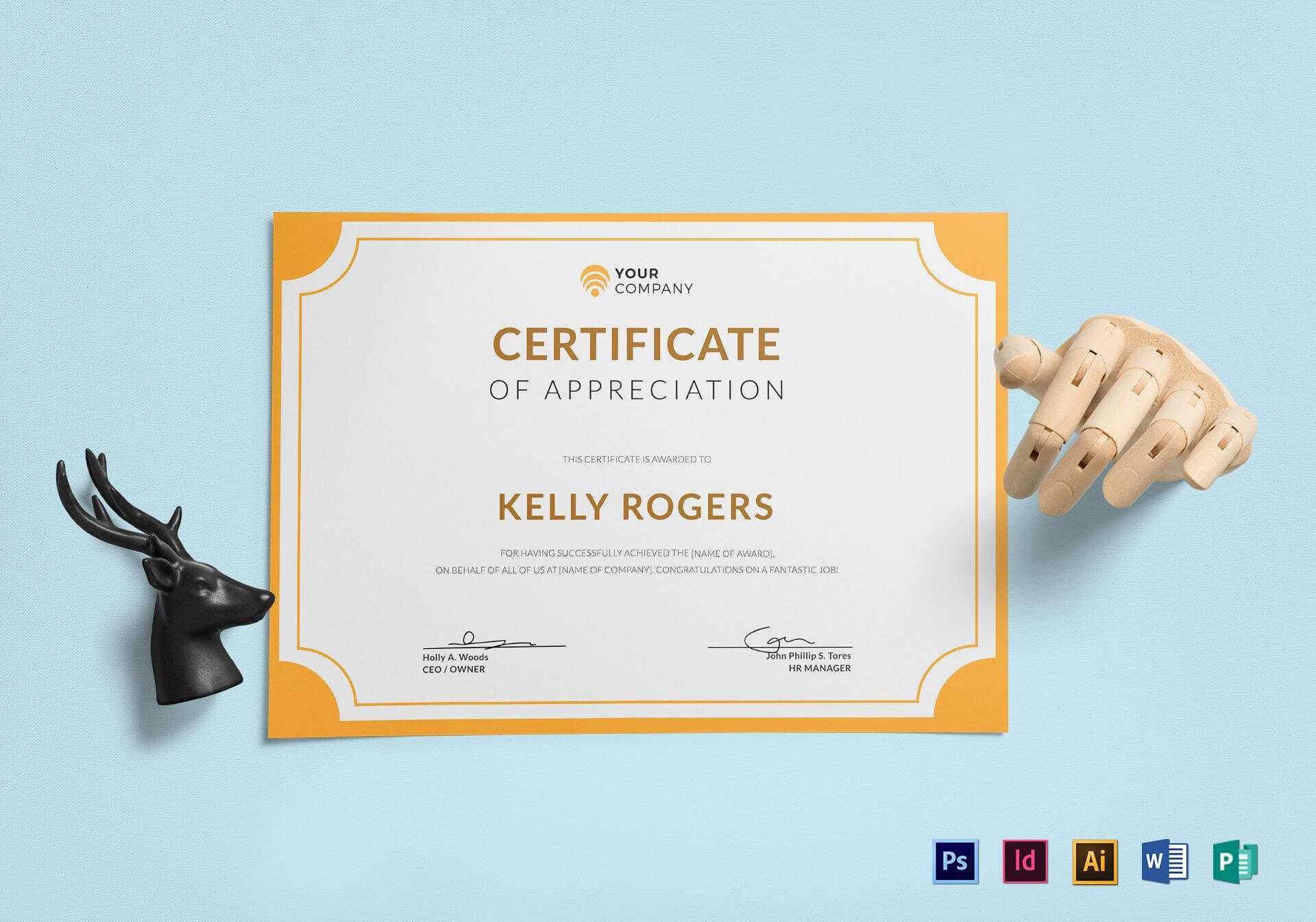 Appreciation Certificate Template For Indesign Certificate Template