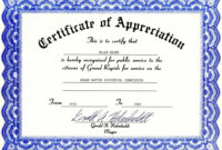 Appreciation Certificate Templates Free Download for Blank Certificate Templates Free Download
