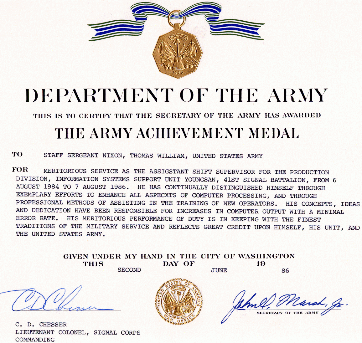 Army Achievement Medal Throughout Army Certificate Of Achievement Template