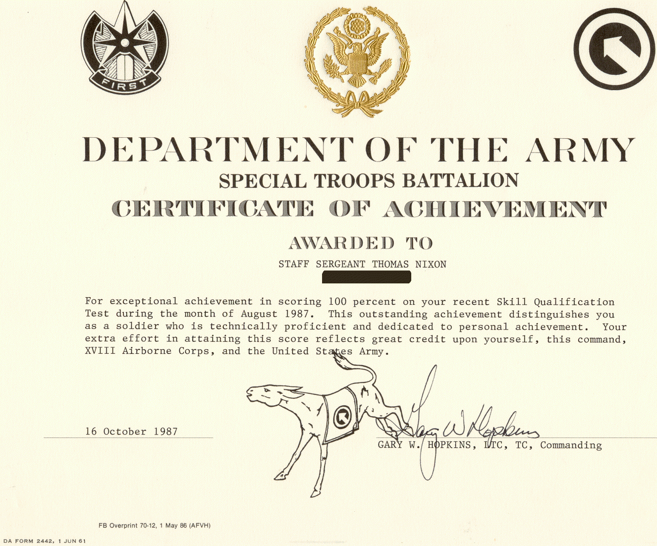 Military Certificates Free Printable