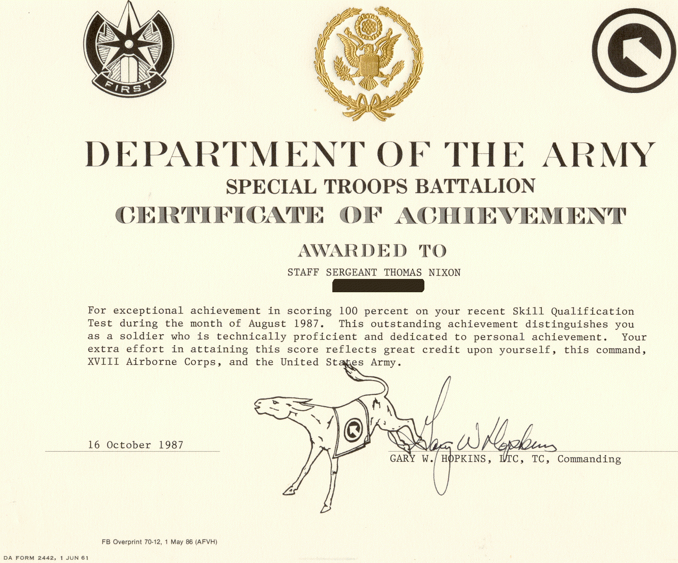 Army Certificate Of Achievement Template Within Certificate Of Achievement Army Template