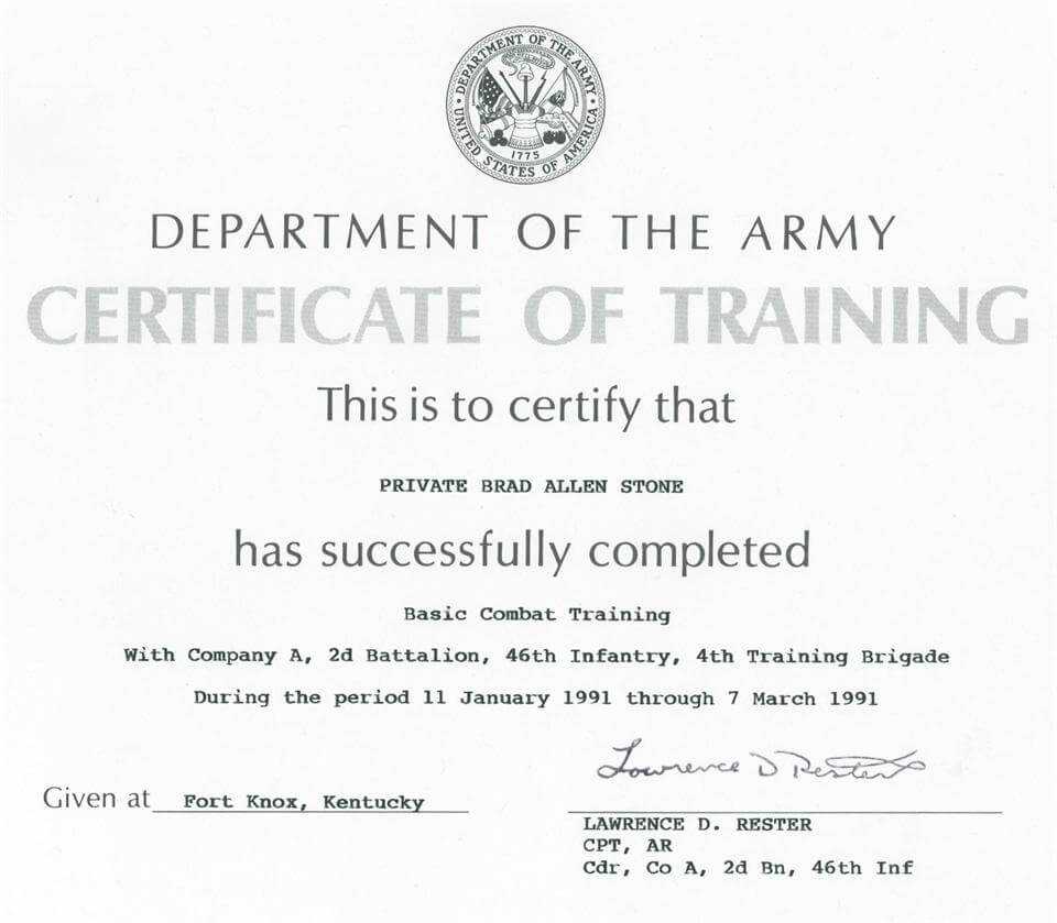 Army Certificate Of Training Template | Doyadoyasamos Within Army Certificate Of Completion Template