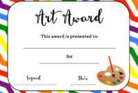 Art Award Certificate (Free Printable) | Art | Art Classroom intended for Art Certificate Template Free