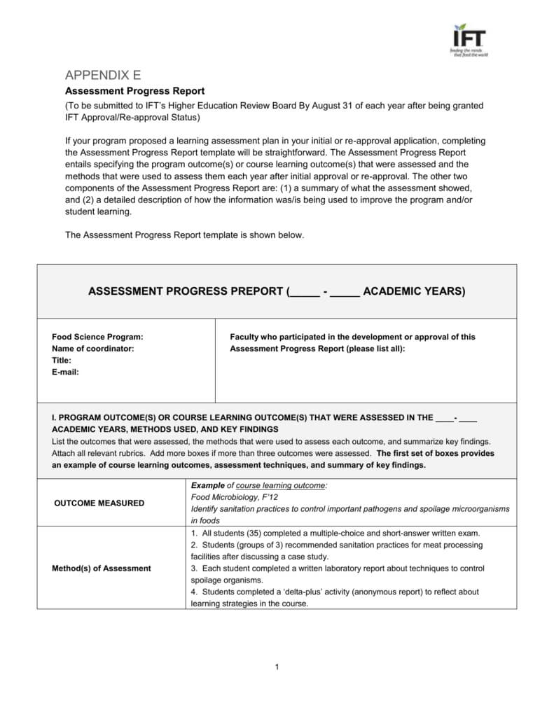 Assessment Progress Report & Rubric Evaluation With Regard To Evaluation Summary Report Template