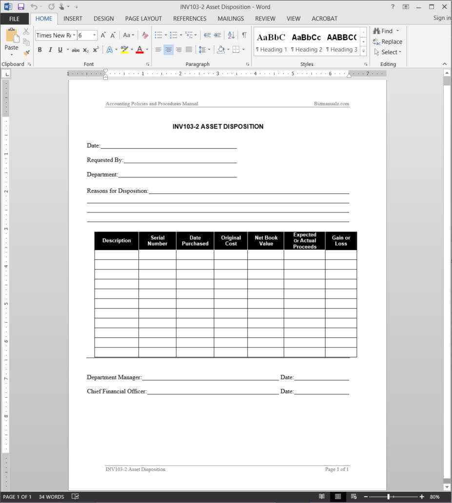 Asset Disposition Report Template | Inv103 2 With Capital Expenditure Report Template