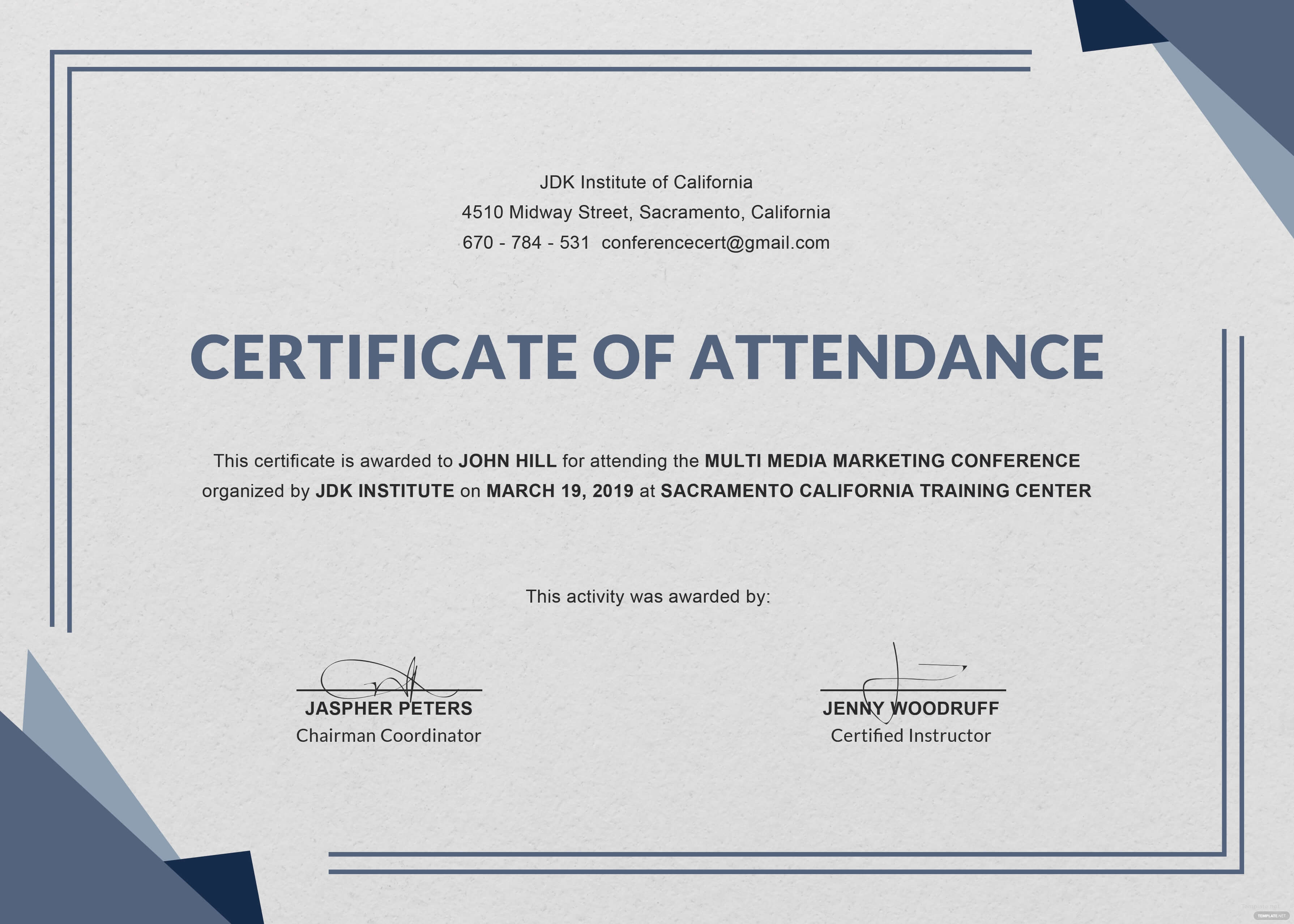 Attendance Certificate Template Free Perfect Employee Word Throughout Conference Certificate Of Attendance Template