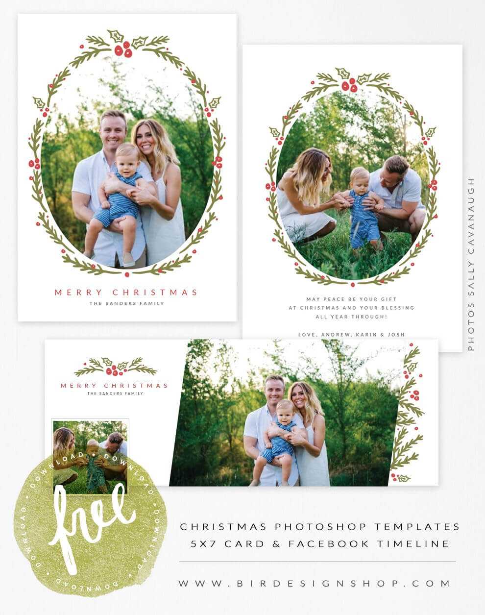 August Freebie – Christmas Card & Fb Timeline Templates Inside Free Photoshop Christmas Card Templates For Photographers