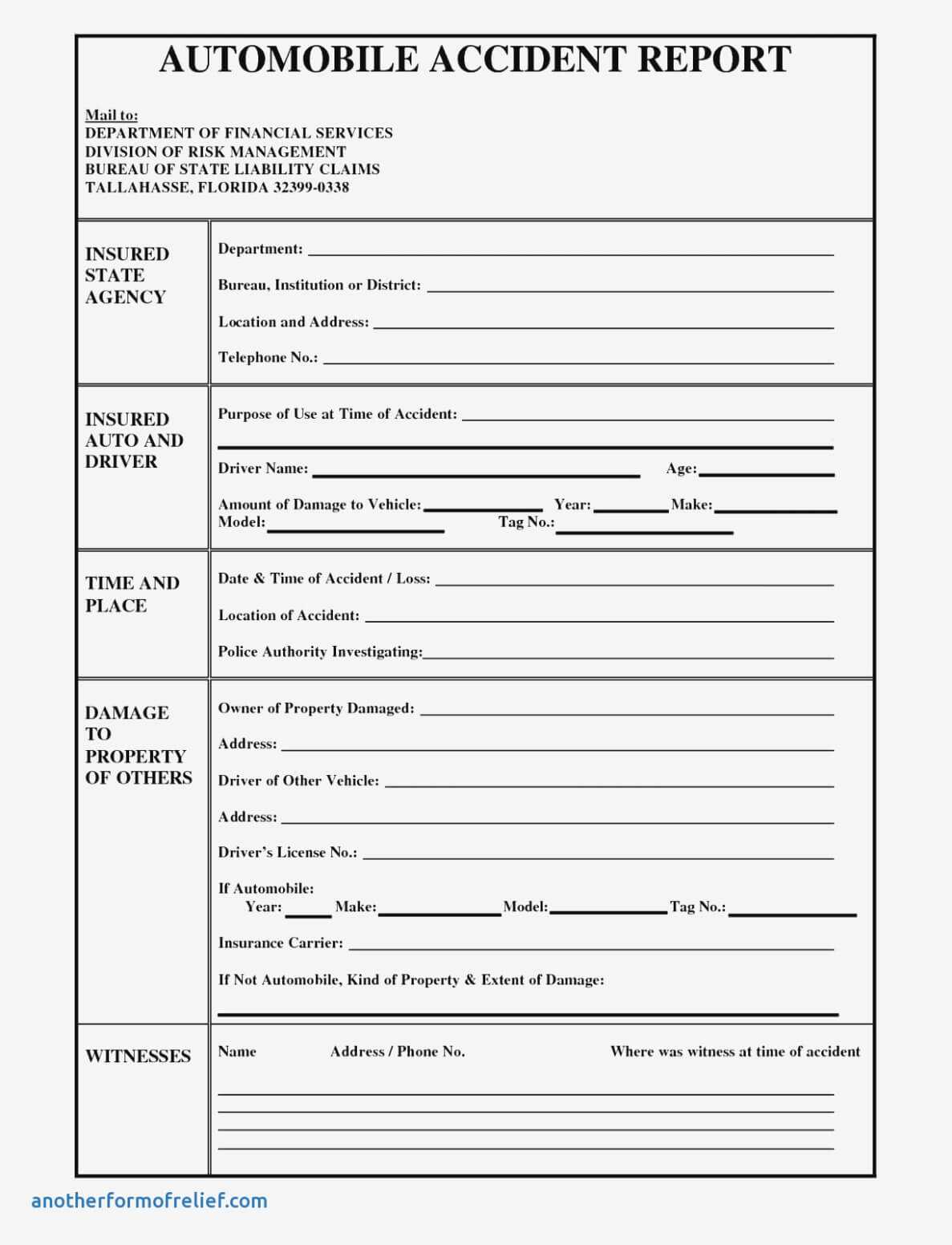 Auto Accident Report Form Income Tax Employee Template Intended For Vehicle Accident Report Template