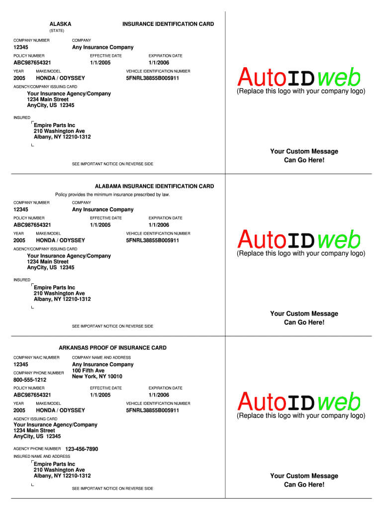 Auto Insurance Card Template – Fill Online, Printable For Auto Insurance Id Card Template