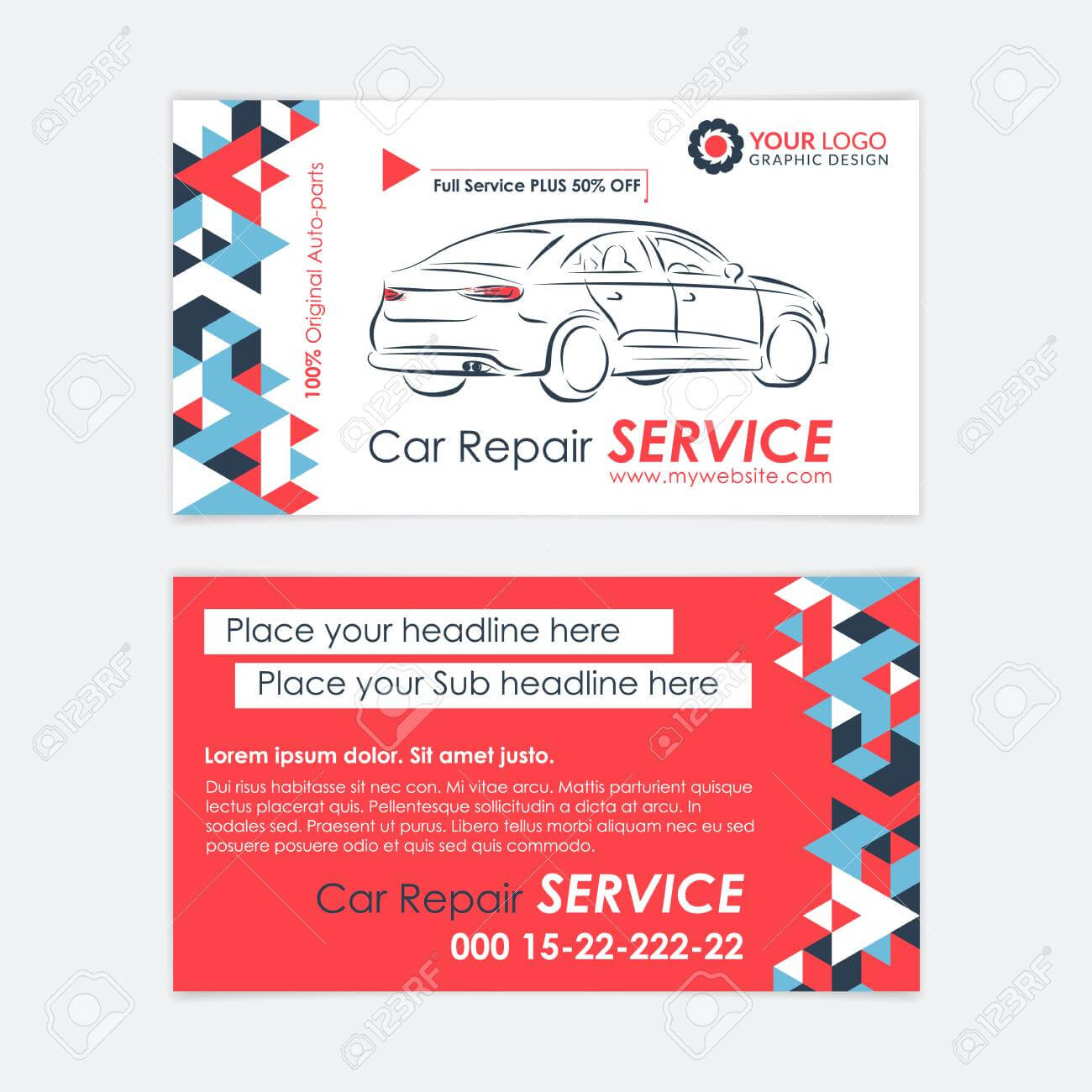Automotive Service Business Card Template. Car Diagnostics And.. In Transport Business Cards Templates Free