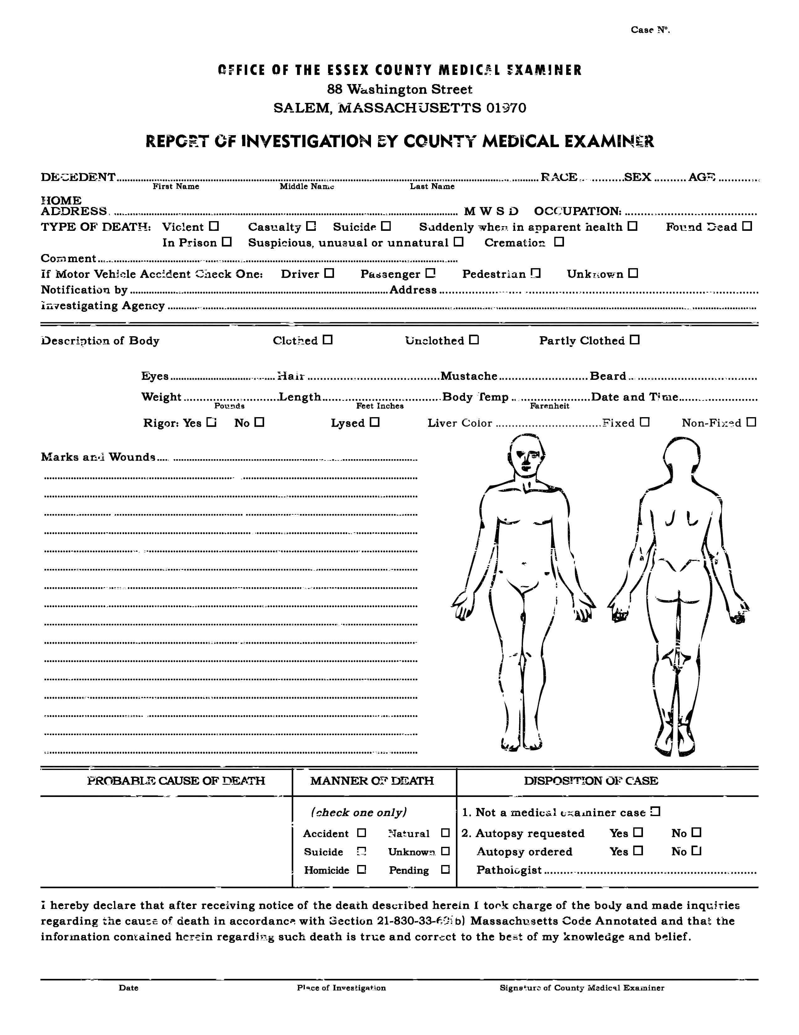 Autopsy Report Template – Atlantaauctionco Inside Blank Autopsy Report Template