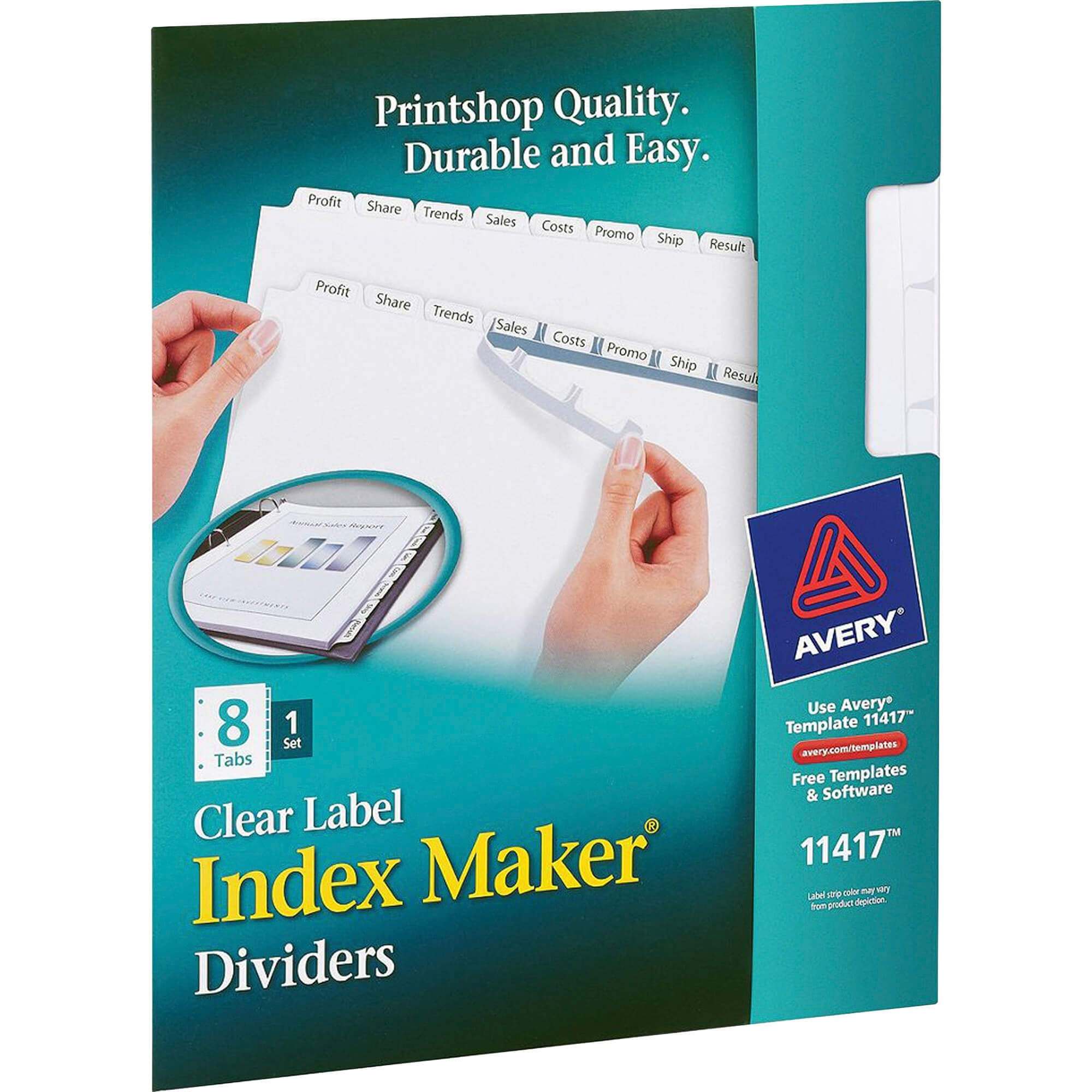 Avery® Print & Apply Clear Label Dividers, Index Maker(R With 8 Tab Divider Template Word