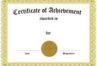 Award Certificate Template Certificate Templates Best Free intended for Blank Certificate Of Achievement Template