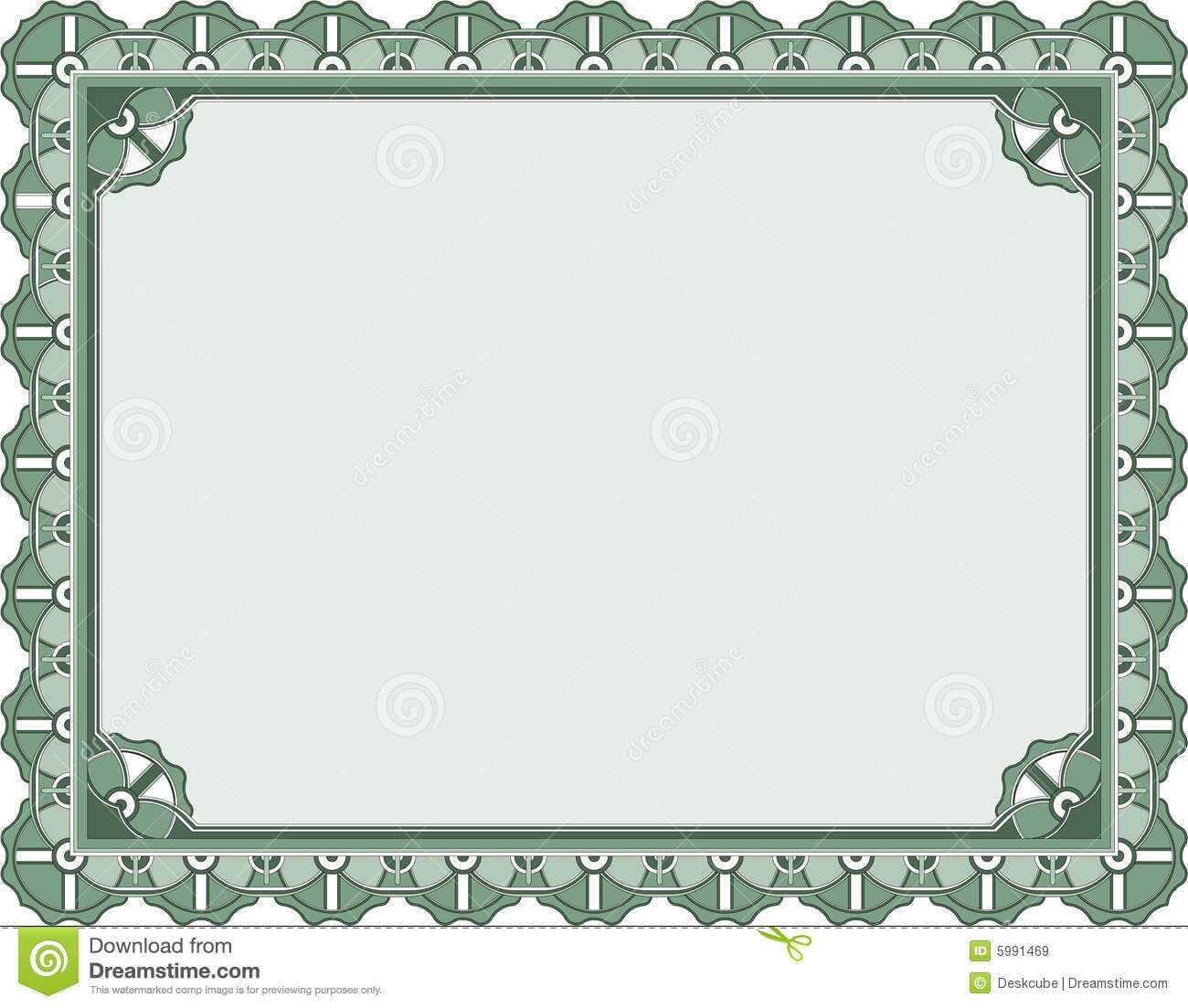 Award Certificate Template Stock Vector. Illustration Of With Award Certificate Border Template