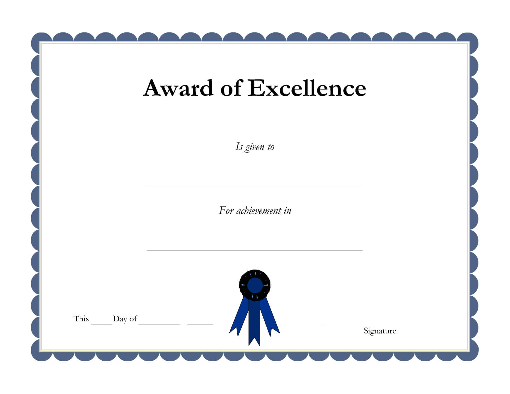Award Template Certificate Borders | Award Of Excellenceis With Regard To Award Certificate Border Template
