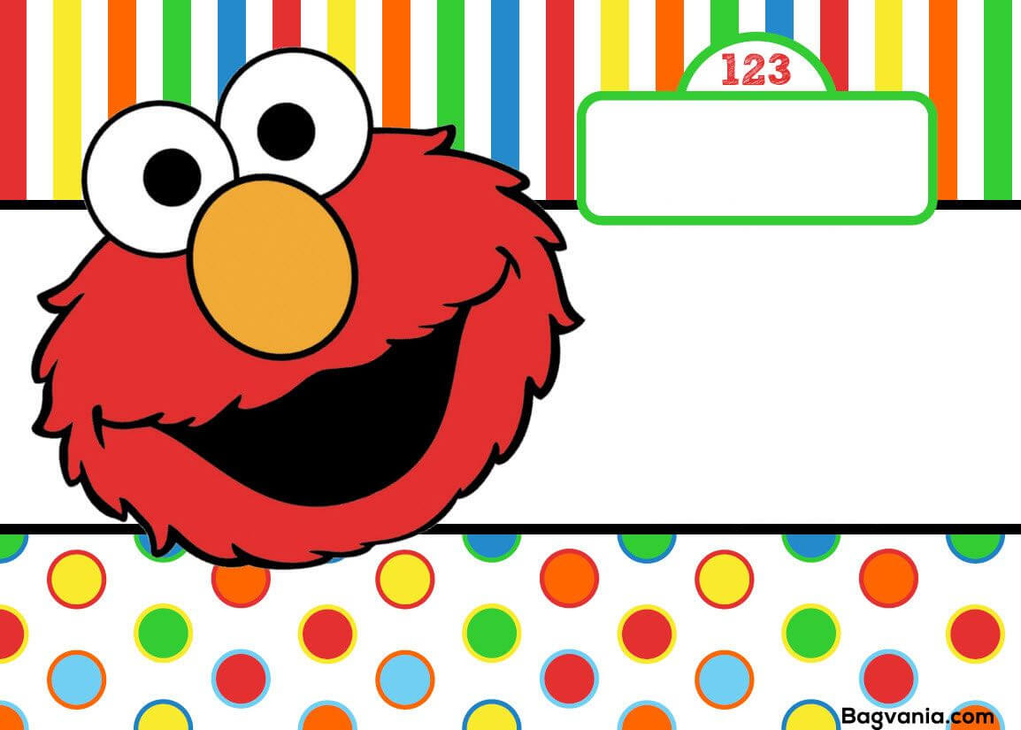 Awesome Free Printable Elmo Birthday Invitations In 2019 Regarding Elmo Birthday Card Template