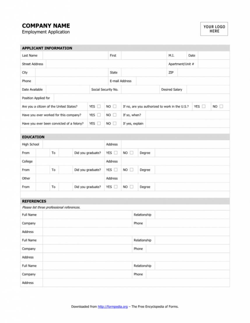 Awesome Job Application Template Word Ideas Employment Form With Regard To Job Application Template Word