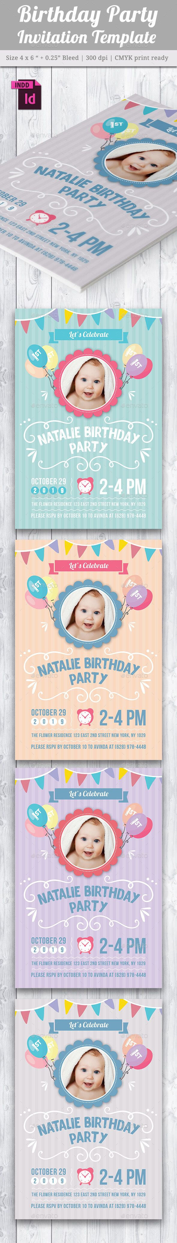 Baby Birthday Card Design Template Indesign Indd | Card Intended For Birthday Card Indesign Template