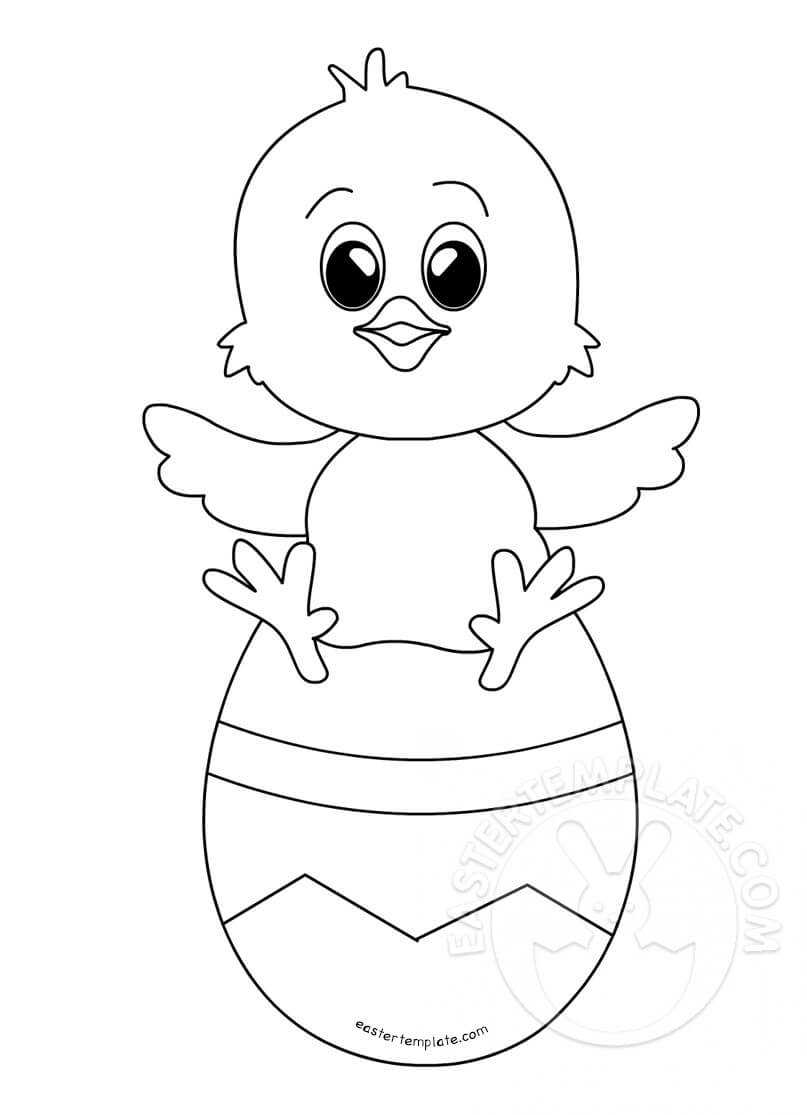 Baby Chick Sitting On Easter Egg | Easter Template Pertaining To Easter Chick Card Template