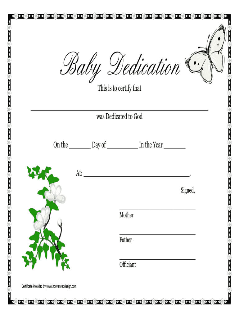 Baby Dedication Certificates Printable – Fill Online With Regard To Baby Christening Certificate Template