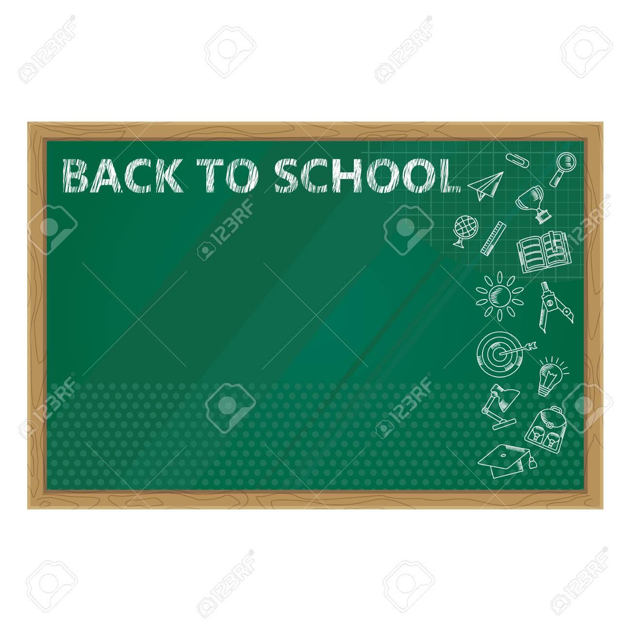Back To School. Whiteboard In Classroom Poster And Banner Template.. Inside Classroom Banner Template