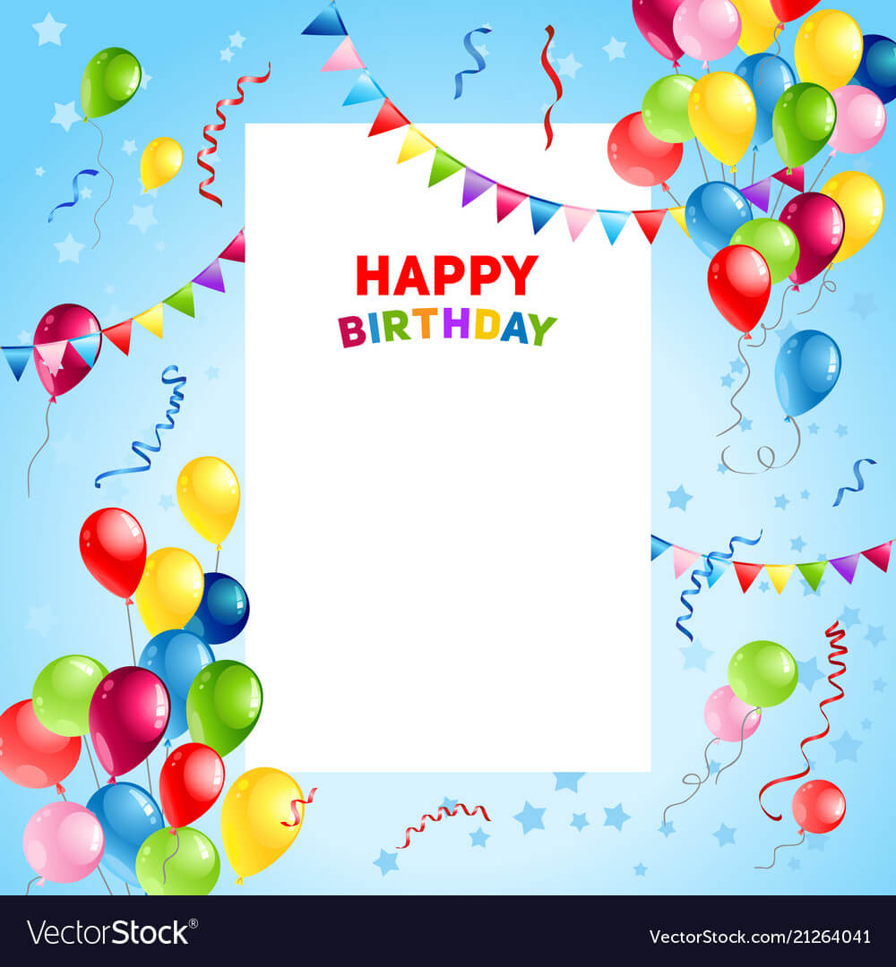 Balloons Happy Birthday Card Template With Regard To Free Happy Birthday Banner Templates Download