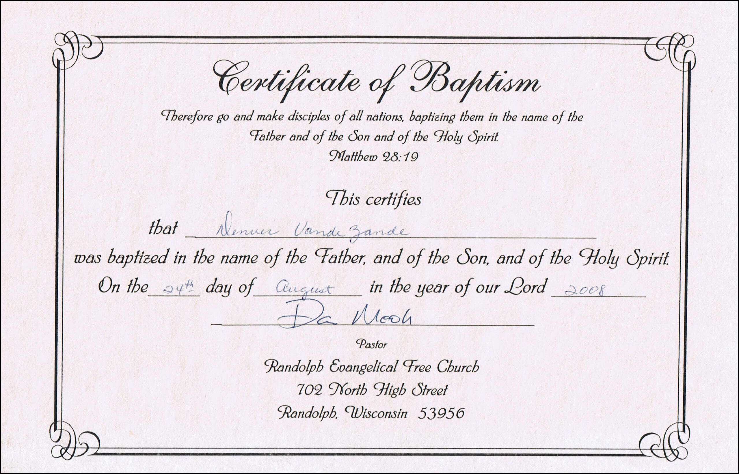 Baptism Certificate Templates For Word | Aspects Of Beauty Throughout Christian Baptism Certificate Template