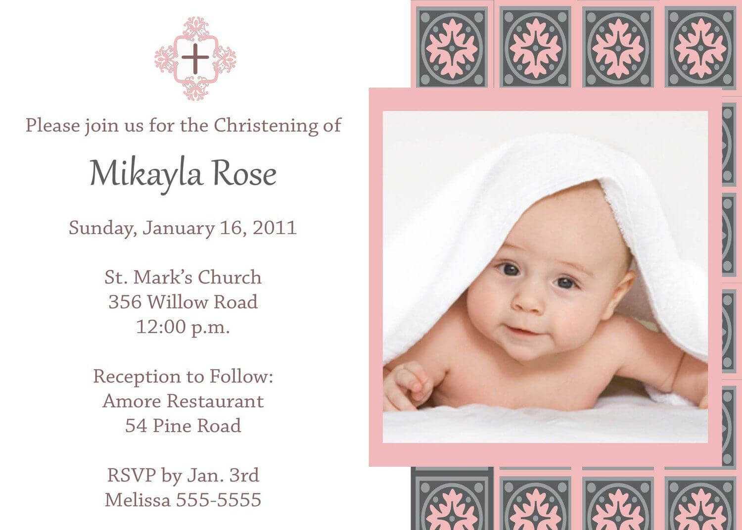 Baptism Invitation Card Template Free | Baptism Invitations With Baptism Invitation Card Template