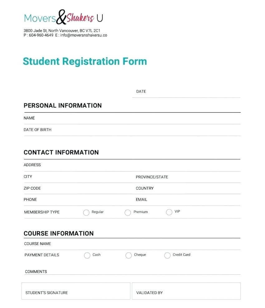 Basic Registration Form Template – Jackpotprint.co Pertaining To Camp Registration Form Template Word