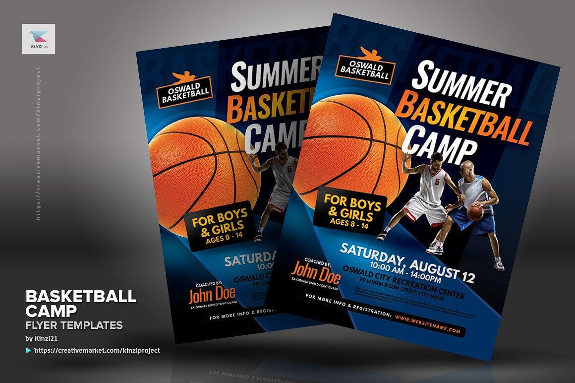 Basketball Camp Flyer Templates #inches#letter#placing With Regard To Basketball Camp Brochure Template