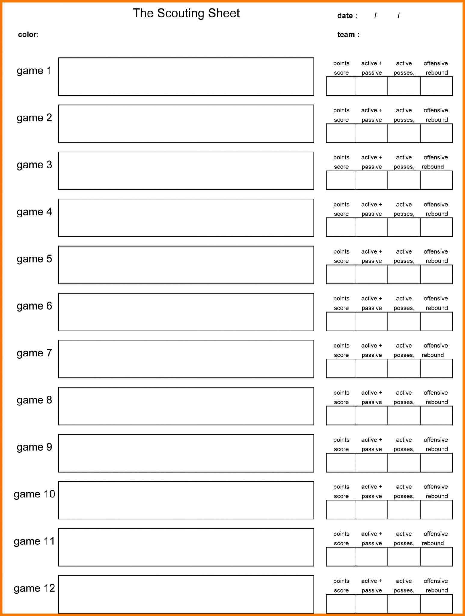 Basketball Scouting Report Template | Glendale Community Intended For Scouting Report Basketball Template