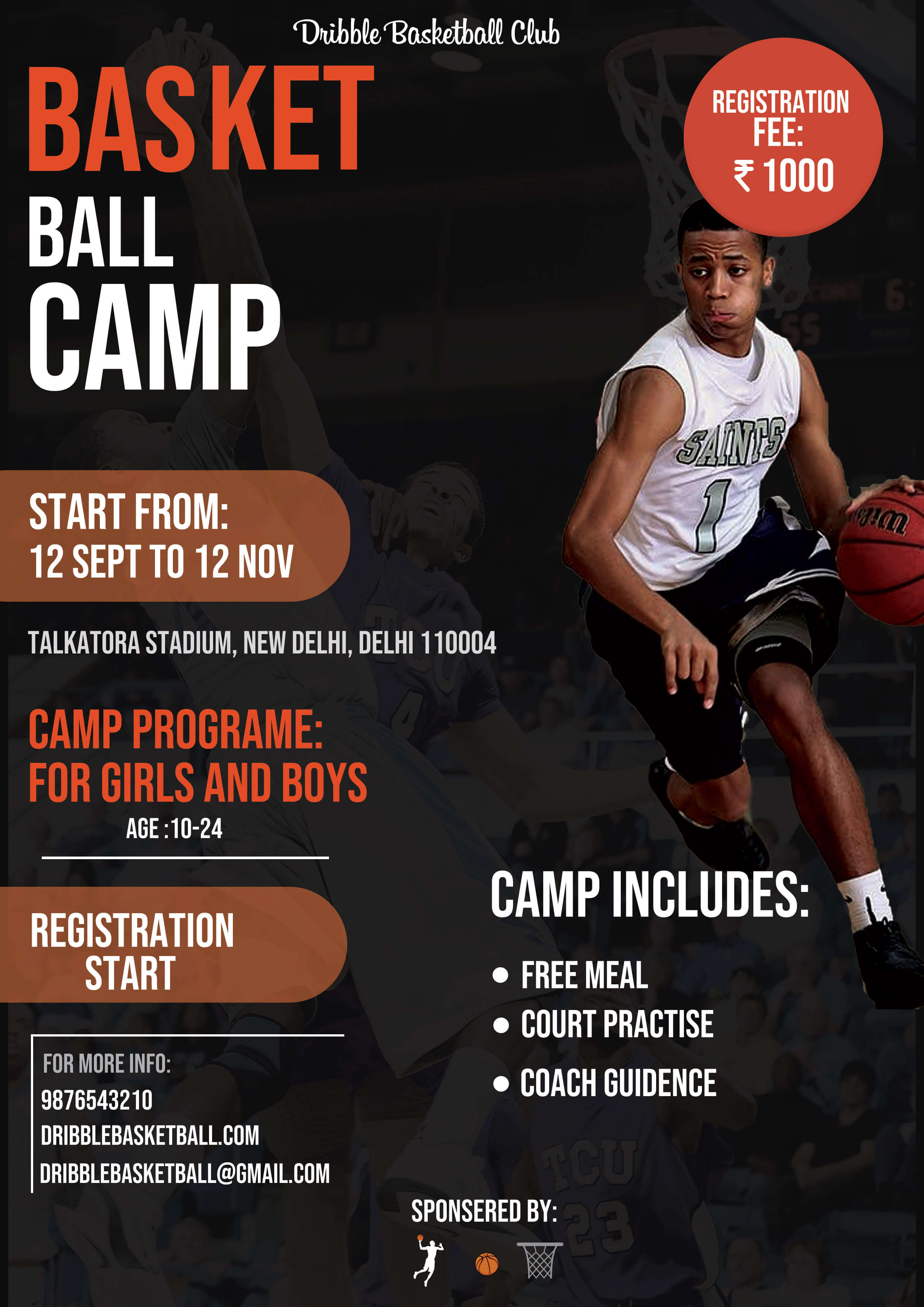 Basketball Sports Camp Flyer Free Psd | Freedownloadpsd Within Basketball Camp Brochure Template