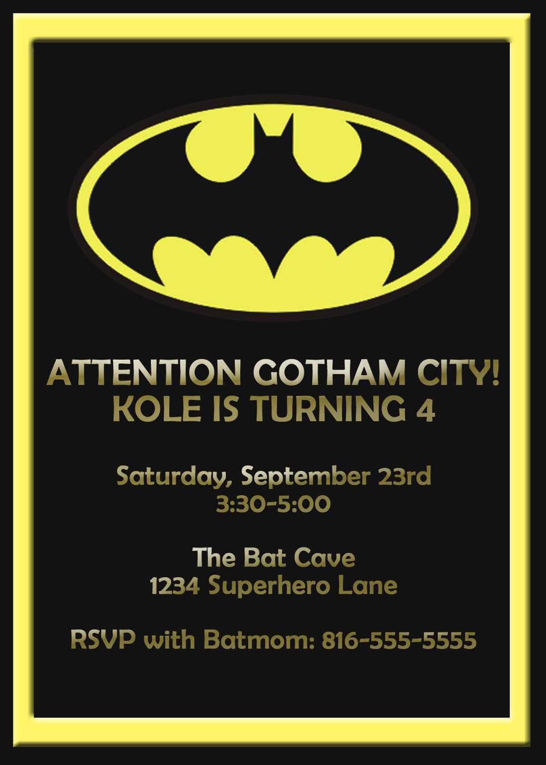 Batman Birthday Card Template – Google Search | Card Shop In Batman Birthday Card Template