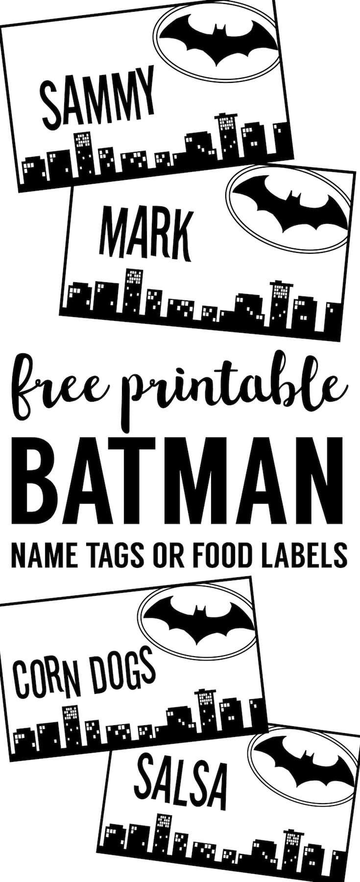 Batman Name Tags Free Printable | Bulletin Board Ideas Within Batman Birthday Card Template
