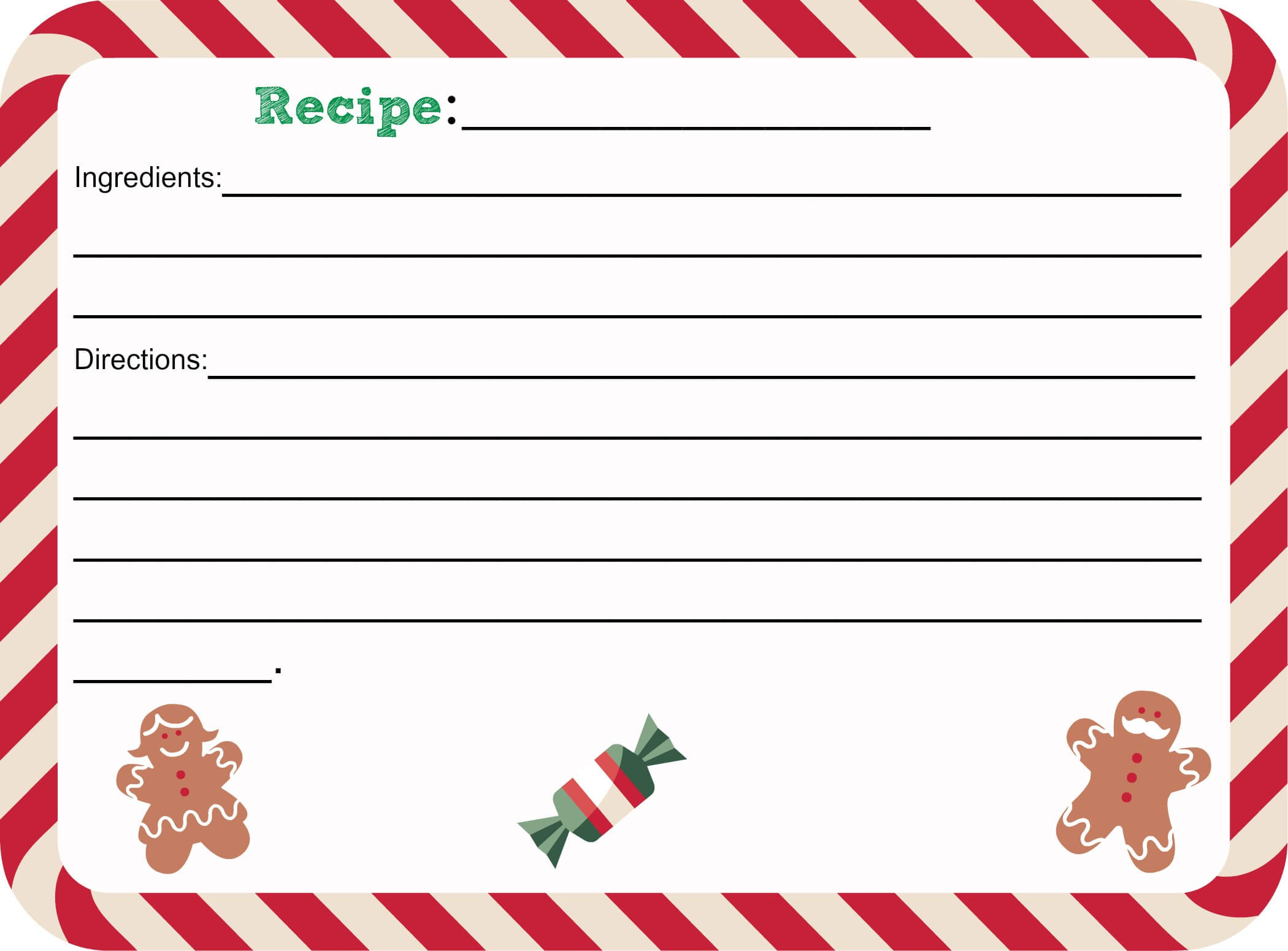 Beautiful Christmas Recipe Card Template Ideas Free Throughout Cookie Exchange Recipe Card Template
