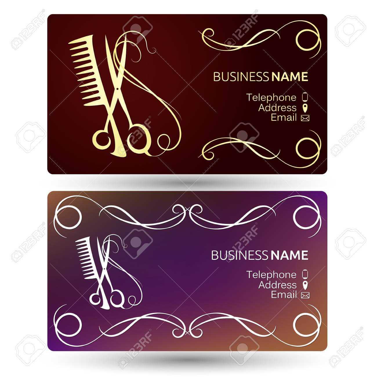 Beauty Salon And Hairdresser Business Card Template Vector Inside Hairdresser Business Card Templates Free