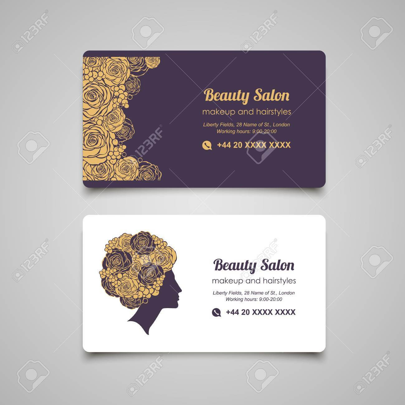 Beauty Salon Luxury Business Card Design Template With Beautiful.. Regarding Hair Salon Business Card Template