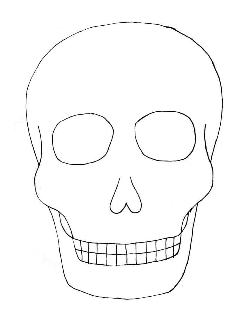 Best Coloring: Day Of The Sugar Skull Blank Template Skulls Within Blank Sugar Skull Template