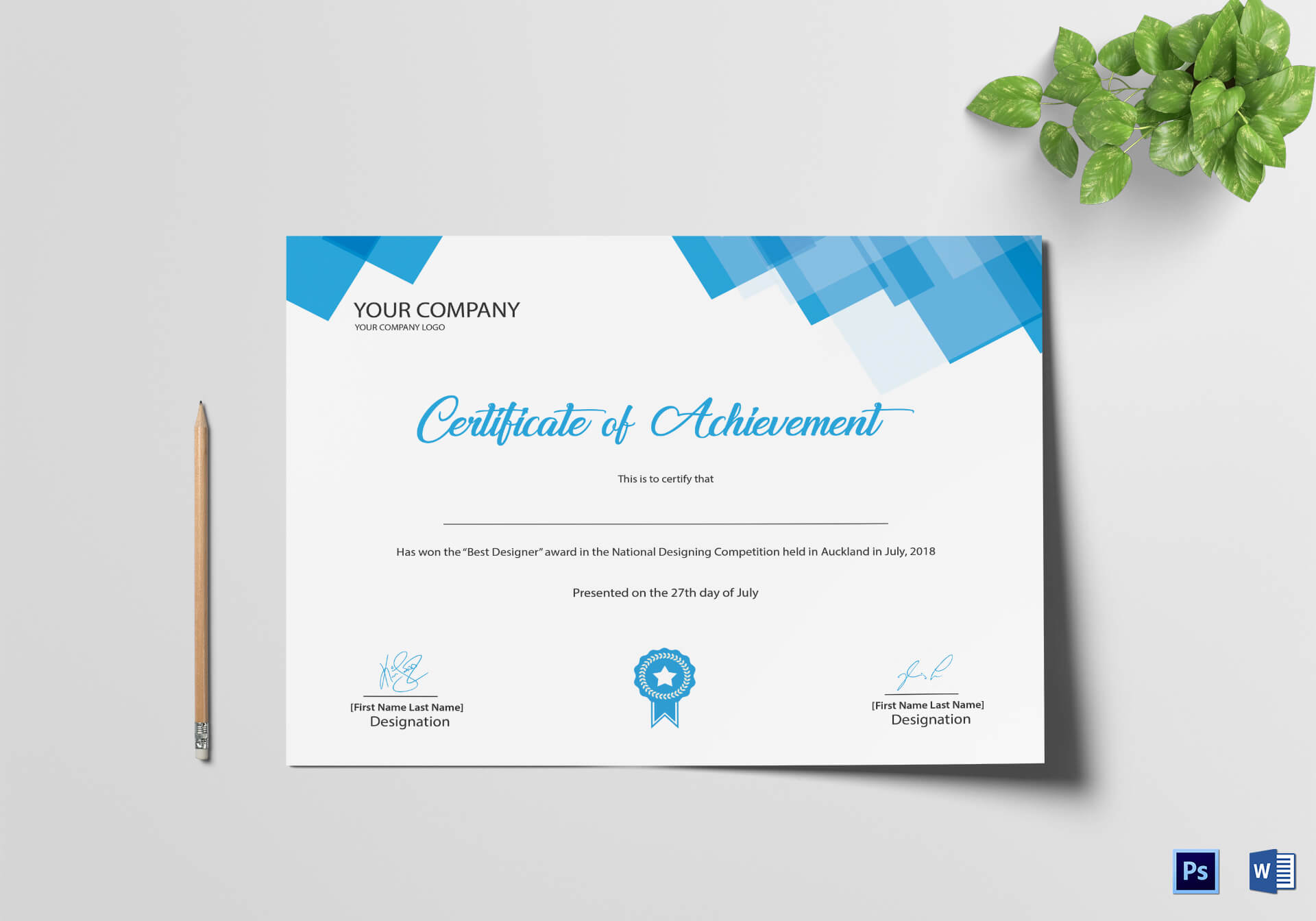 Best Designer Achievement Certificate Template For Retirement Certificate Template