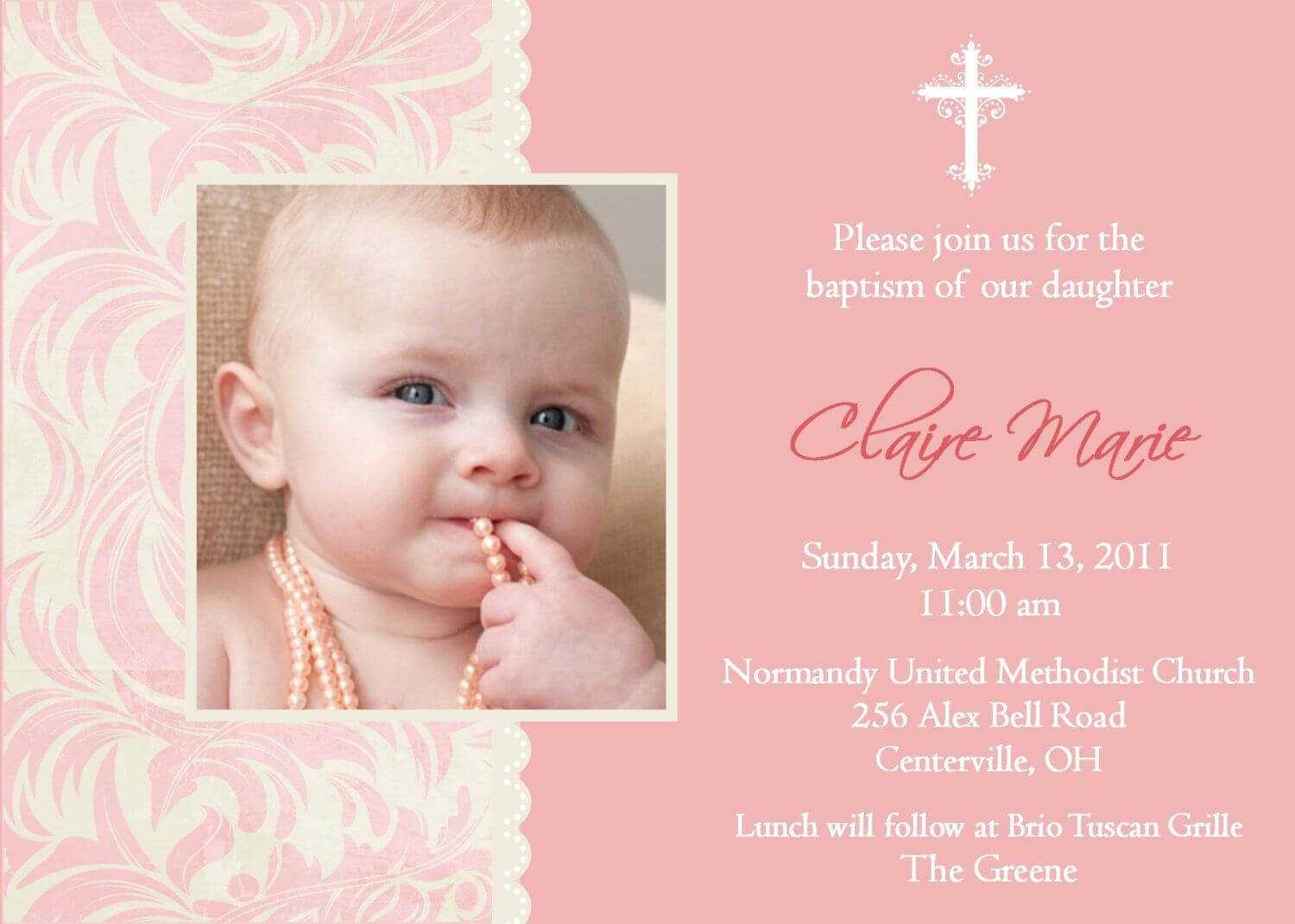 Best Font For Christening Invitation | Invitations Throughout Baptism Invitation Card Template