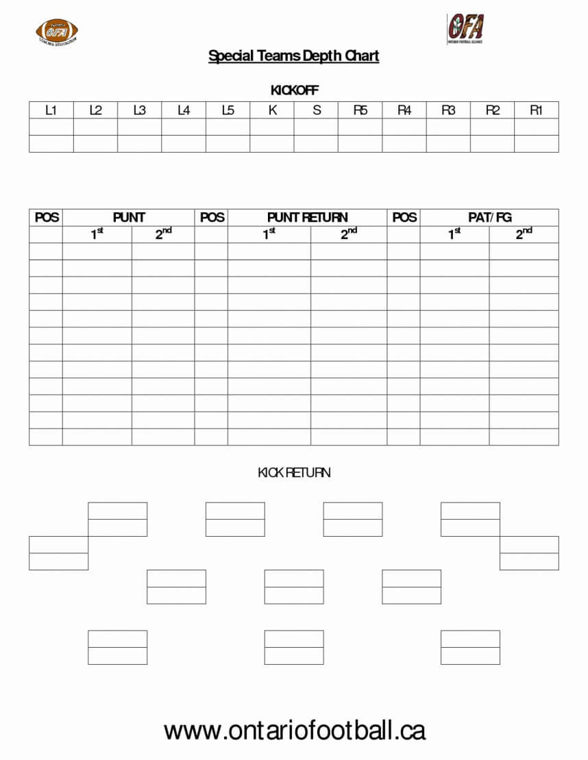 Best Football Depth Chart Template Ideas Blank Excel Youth Within Blank Football Depth Chart Template