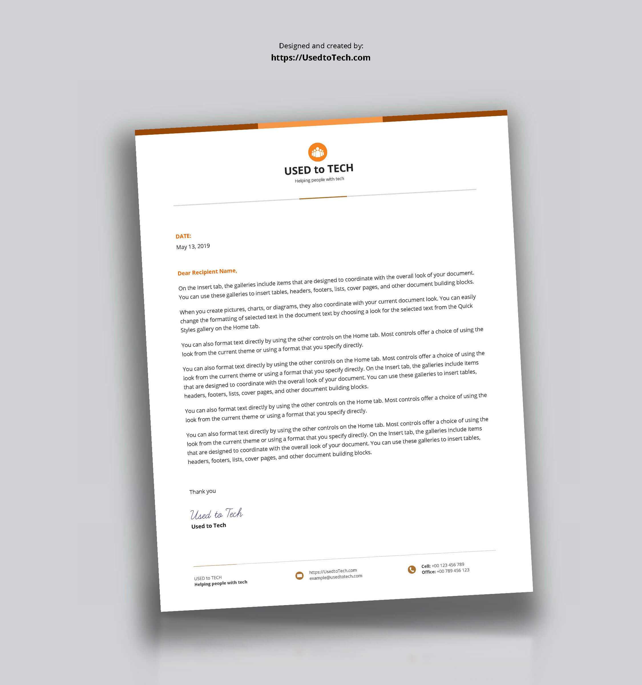 Best Letterhead Design In Microsoft Word – Used To Tech With Regard To How To Create A Letterhead Template In Word